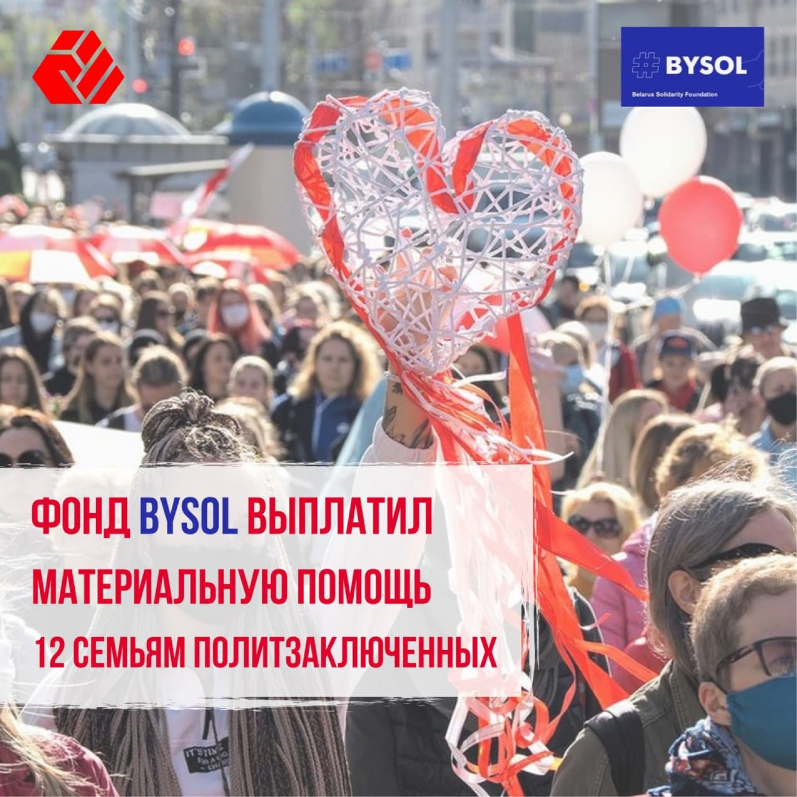 Фонд Беларускай Салідарнасці BYSOL выплаціў матэрыяльную дапамогу 12 сем'ям палітвязняў